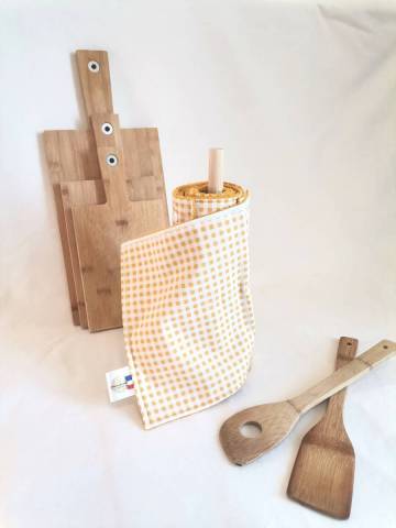 Essuie-tout lavable - Vichy jaune