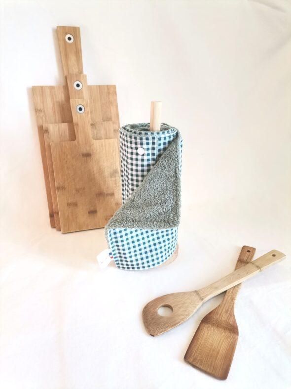 Essuie-tout lavables Carreaux verts