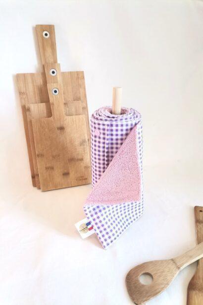 Essuie-tout lavables Carreaux violets