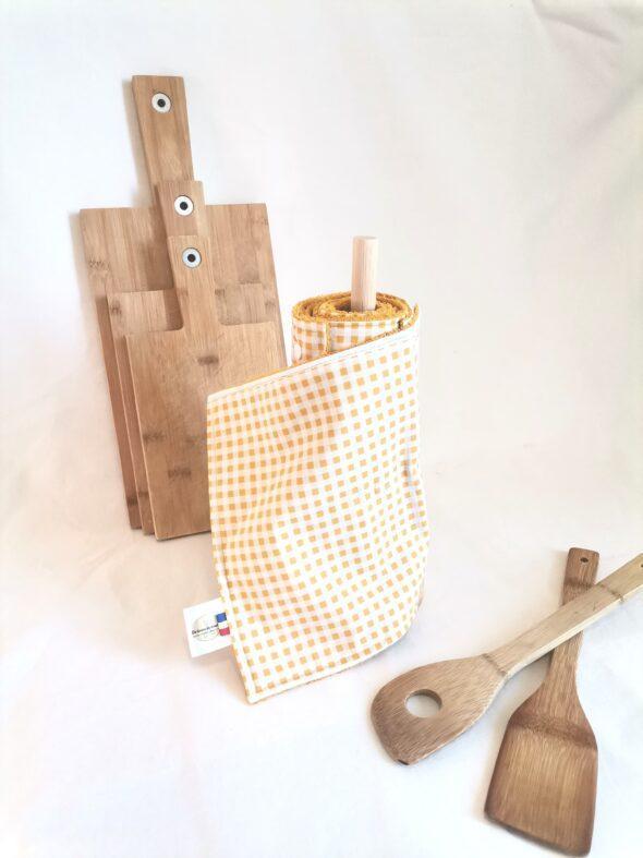 Essuies-tout lavables Carreaux jaune moutarde – Image 3