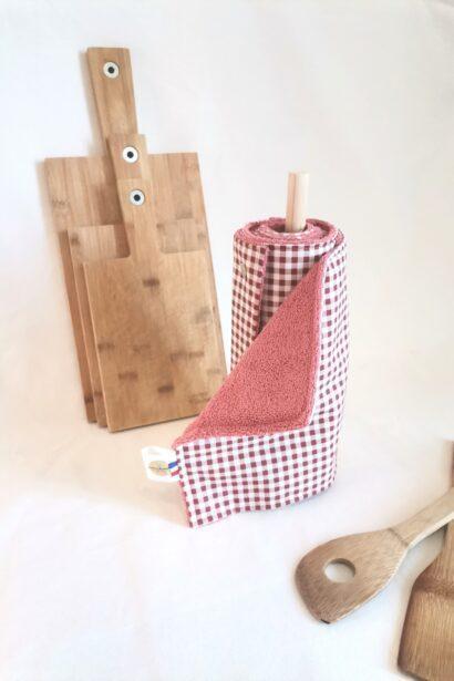Essuie-tout lavables Carreaux bordeaux