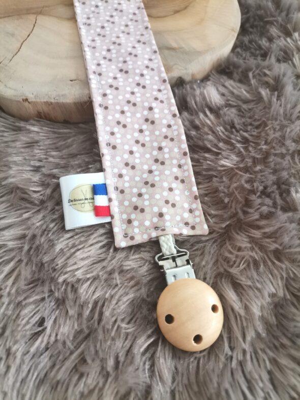 Attache tétine - Confettis rose et beige – Image 3