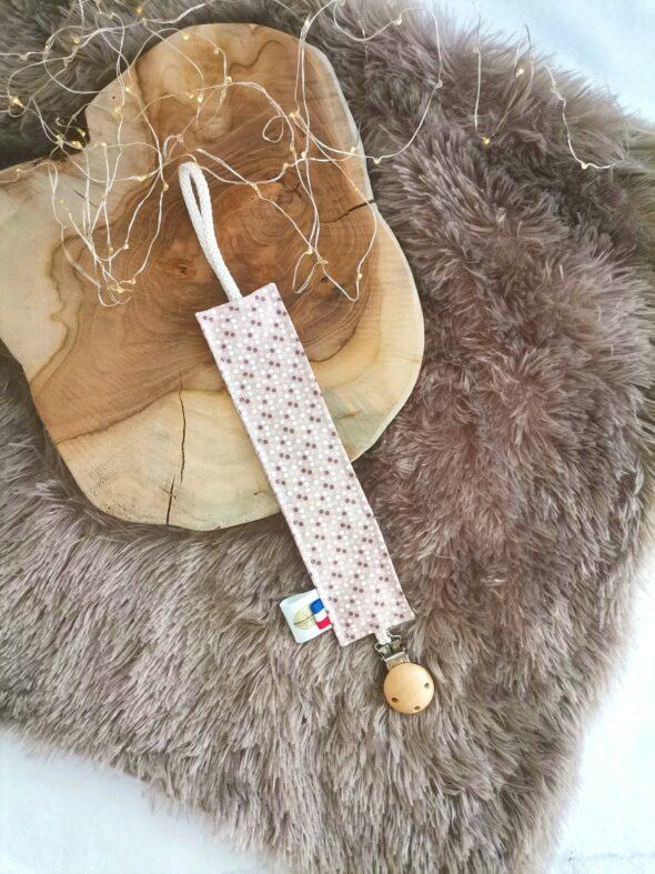 Attache tétine - Confettis rose et beige – Image 2
