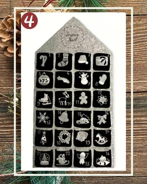 Calendrier de l'avent - Joyeux noel argenté