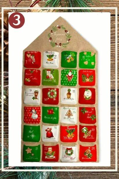 Calendrier de l'avent - Rouge et vert