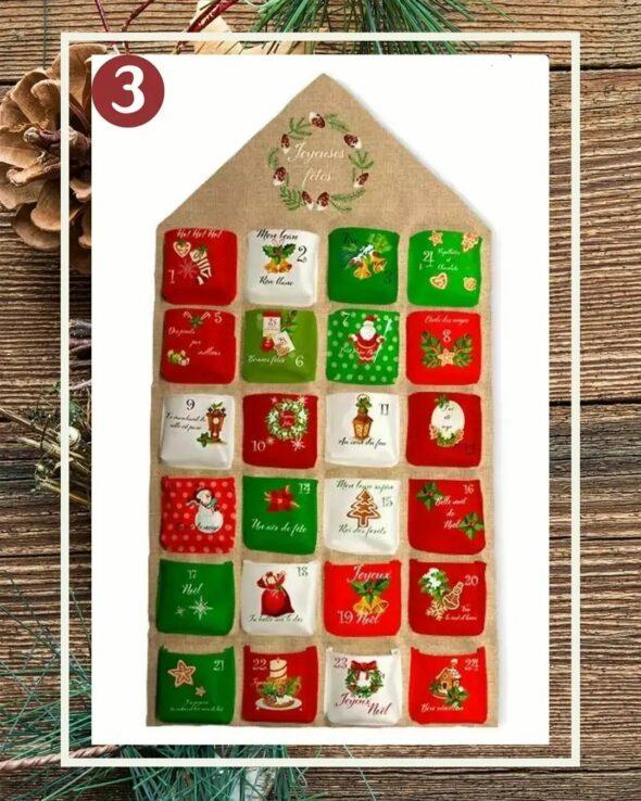 Calendrier de l'avent - Rouge et vert
