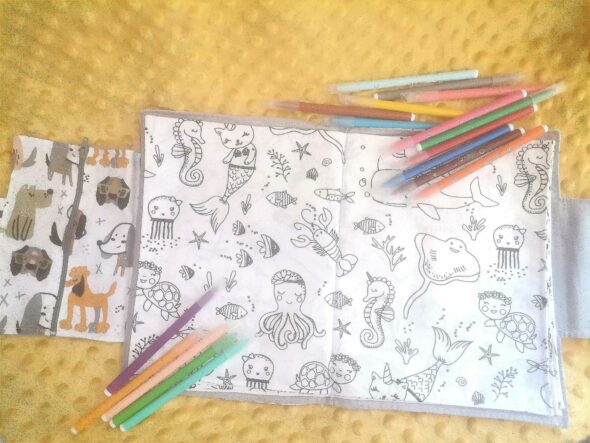 Cahier de coloriage lavable - Petits chiens gris – Image 5