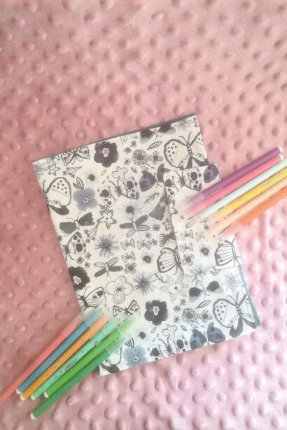 Cahier de coloriage lavable - Papillons bleu