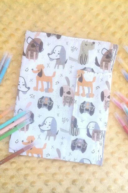 Cahier de coloriage lavable - Petits chiens gris